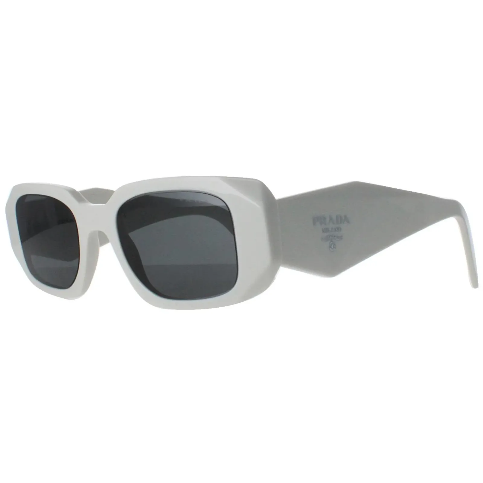 Prada Rectangle|Prada^Sunglasses PR17WS 1425S0 Talc Dark Grey