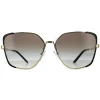 Prada Rectangle^Sunglasses PR60XS AAV0A7 Pale Gold and Black Grey Gradient