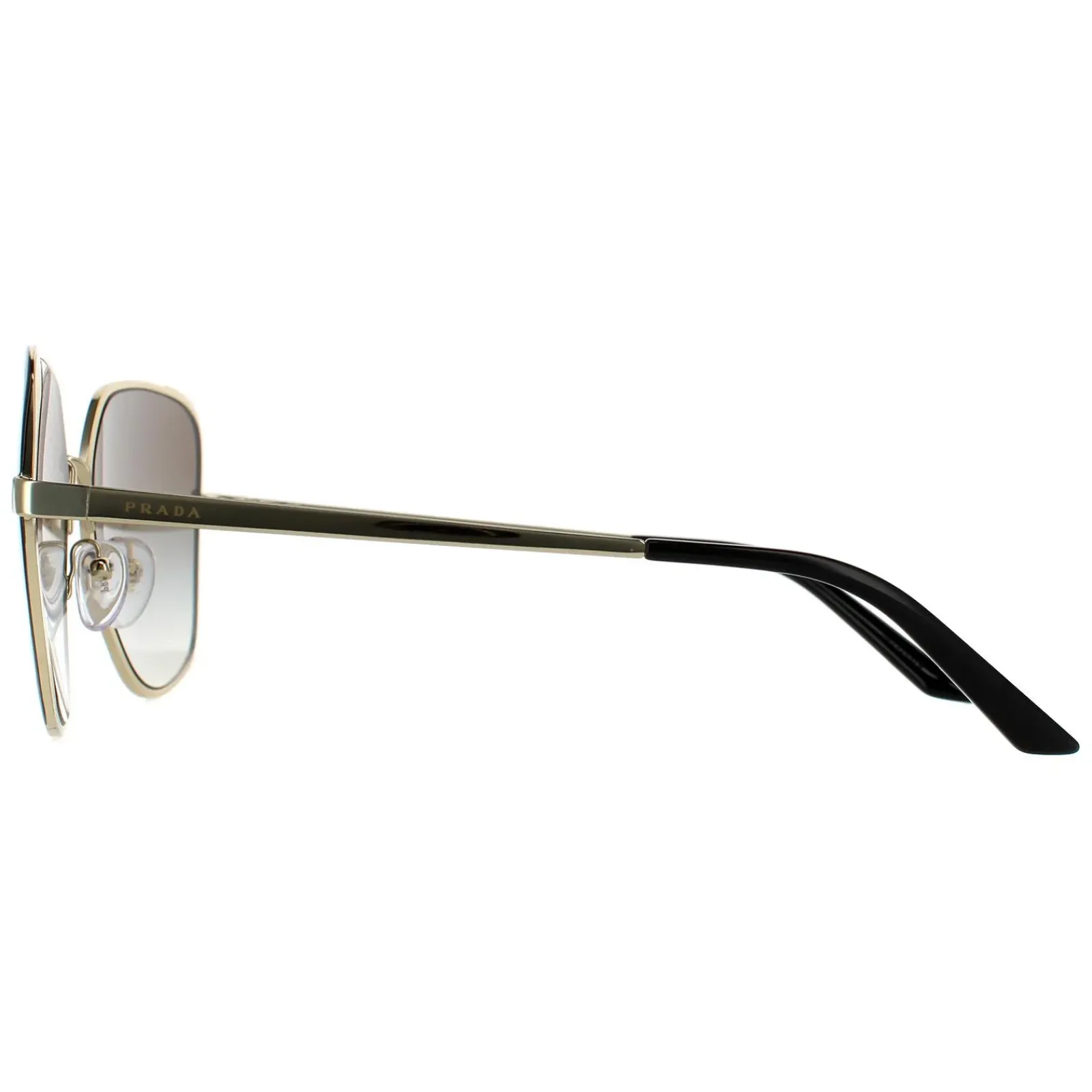 Prada Rectangle^Sunglasses PR60XS AAV0A7 Pale Gold and Black Grey Gradient