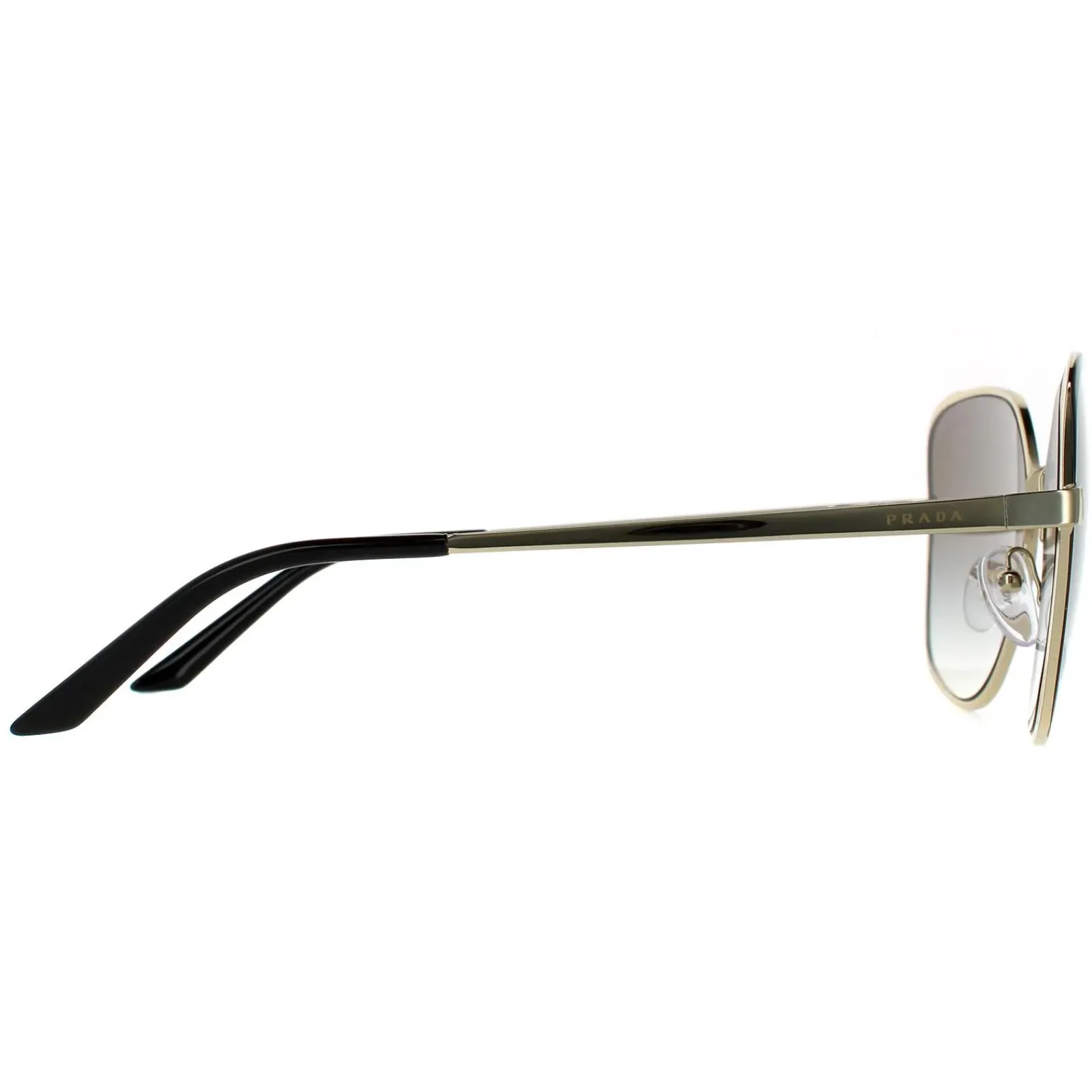 Prada Rectangle^Sunglasses PR60XS AAV0A7 Pale Gold and Black Grey Gradient