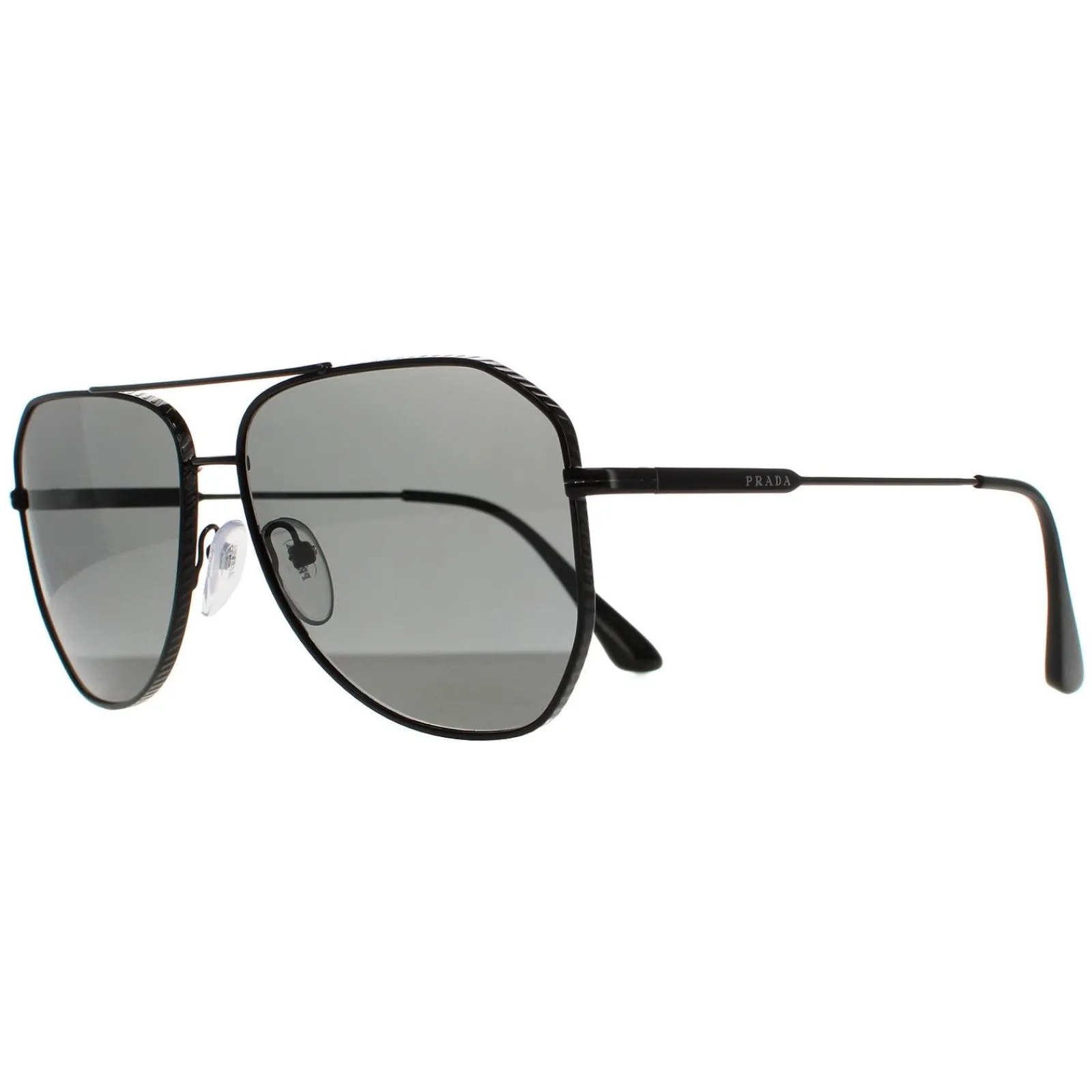 Prada Polarised^Sunglasses PR63XS 1AB08G Black Grey Polarized