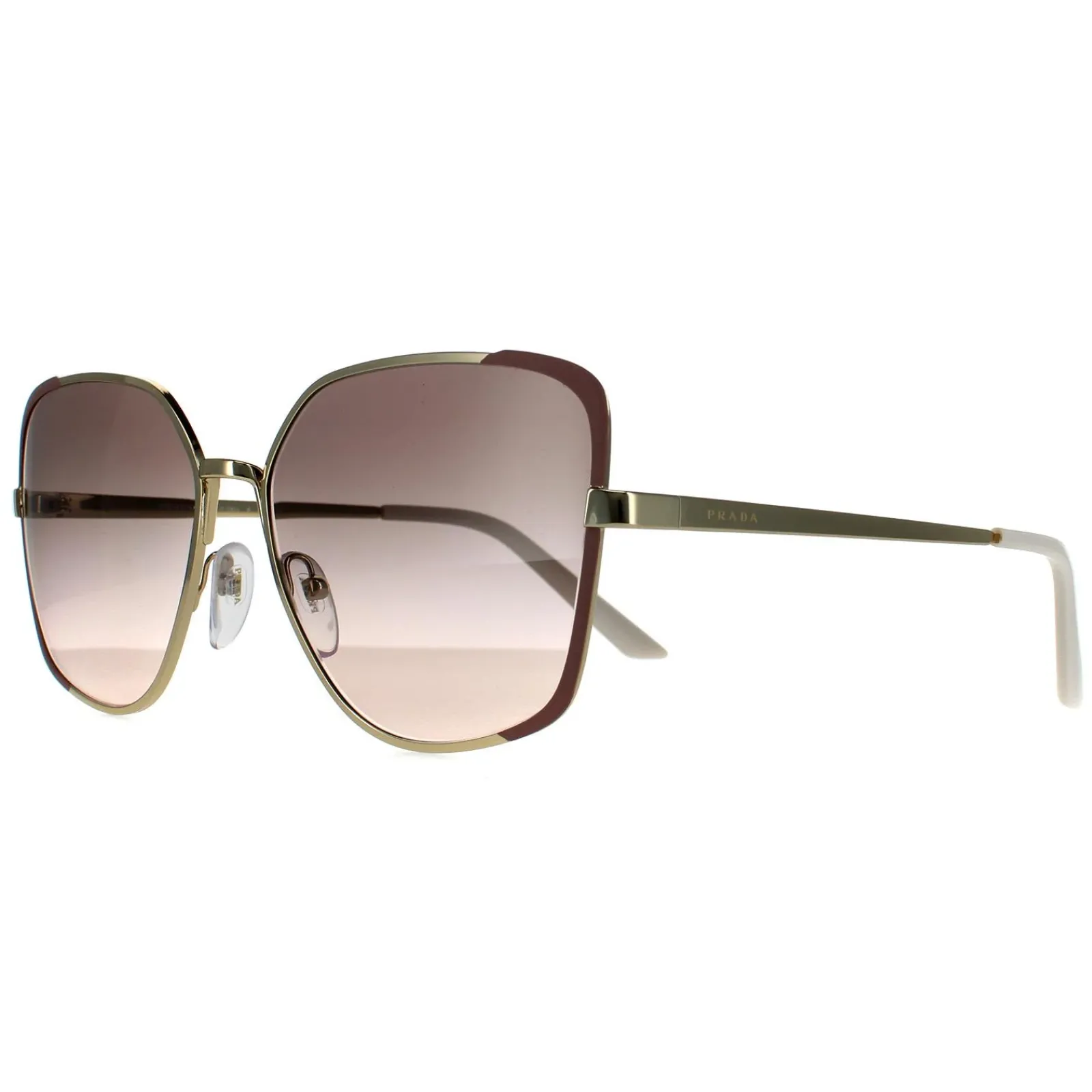 Prada Rectangle^Sunglasses PR60XS 07B4K0 Pale Gold and Matte Pink Pink Gradient