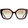 Prada Rectangle^Sunglasses PR24XS UAN0A7 Bordeaux Burgundy Grey Gradient