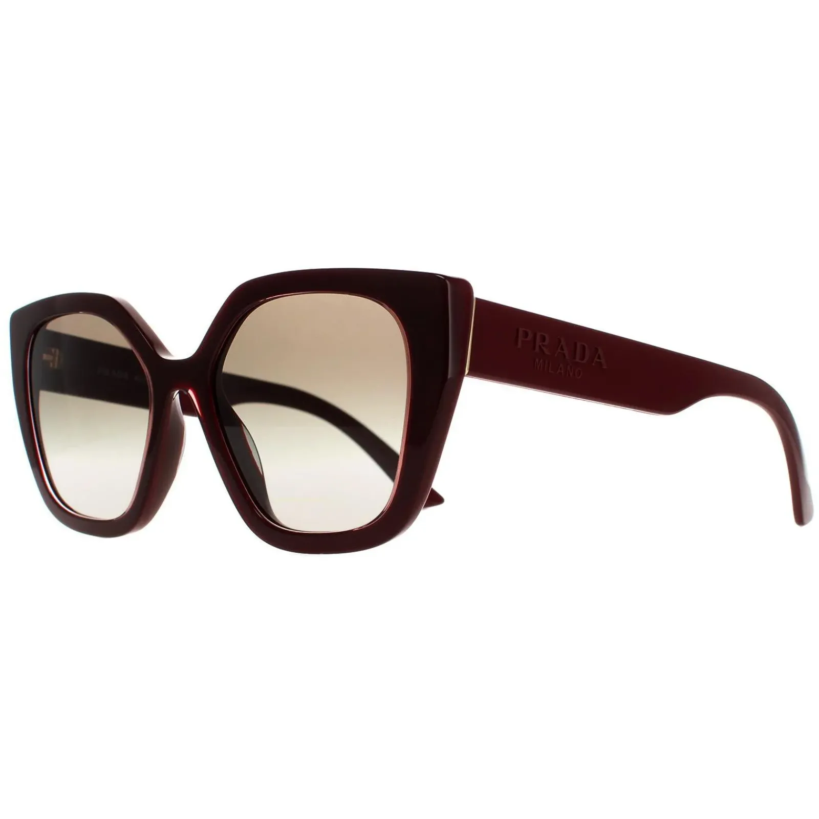 Prada Rectangle^Sunglasses PR24XS UAN0A7 Bordeaux Burgundy Grey Gradient