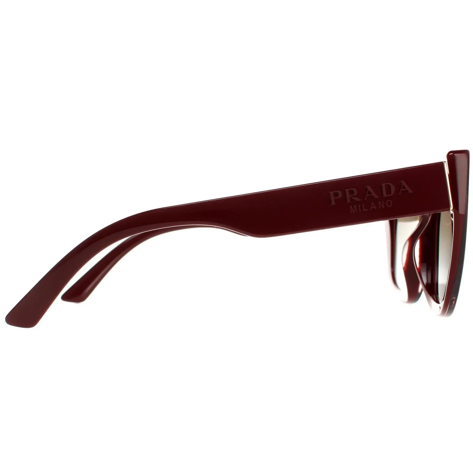 Prada Rectangle^Sunglasses PR24XS UAN0A7 Bordeaux Burgundy Grey Gradient