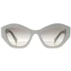 Prada Rectangle^Sunglasses PR07YS 142130 White Grey Gradient