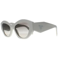 Prada Rectangle^Sunglasses PR07YS 142130 White Grey Gradient