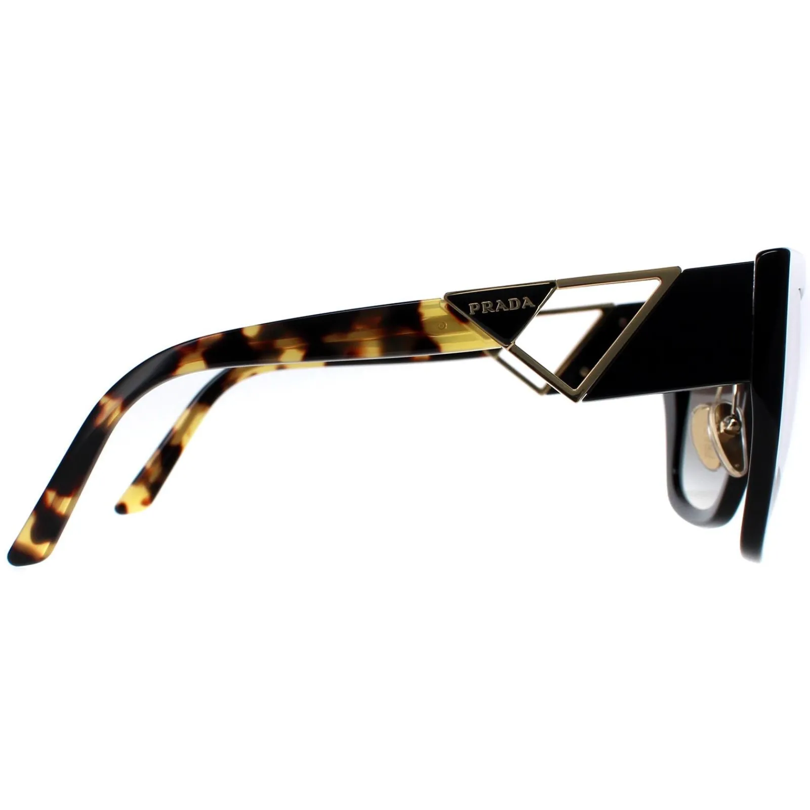 Prada Square|Prada^Sunglasses PR21YS 1AB0A7 Black and Tortoise Grey Gradient