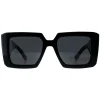 Prada Square|Prada^Sunglasses PR23YS 1AB5S0 Black Dark Grey