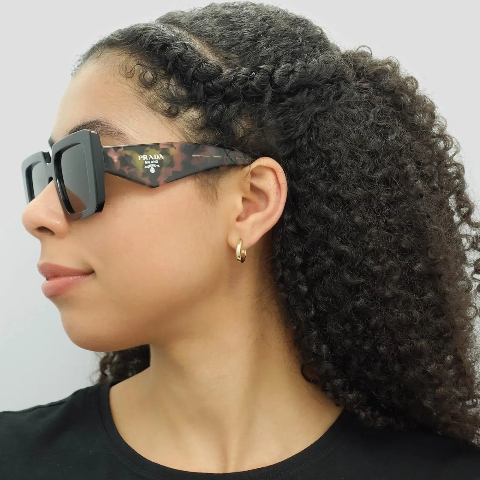Prada Square|Prada^Sunglasses PR23YS 1AB5S0 Black Dark Grey
