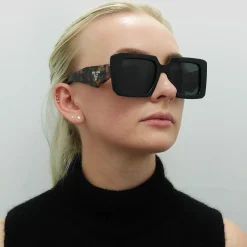Prada Square|Prada^Sunglasses PR23YS 1AB5S0 Black Dark Grey