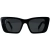 Prada Prada|Rectangle^Sunglasses PR08YS 1AB5S0 Black Dark Grey
