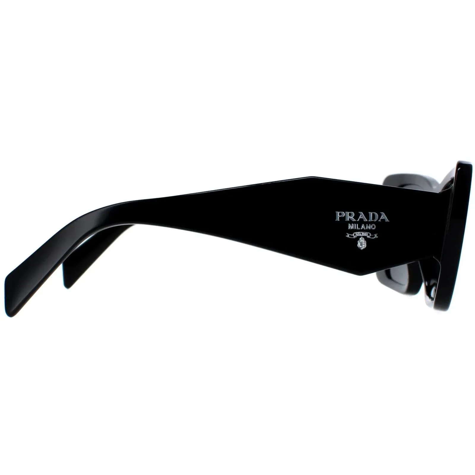 Prada Prada|Rectangle^Sunglasses PR08YS 1AB5S0 Black Dark Grey