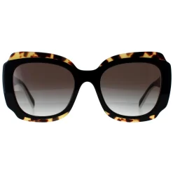 Prada Prada|Square^Sunglasses PR16YS 01M0A7 Black and Medium Tortoise Light Grey Gr