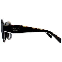 Prada Prada|Square^Sunglasses PR16YS 01M0A7 Black and Medium Tortoise Light Grey Gr