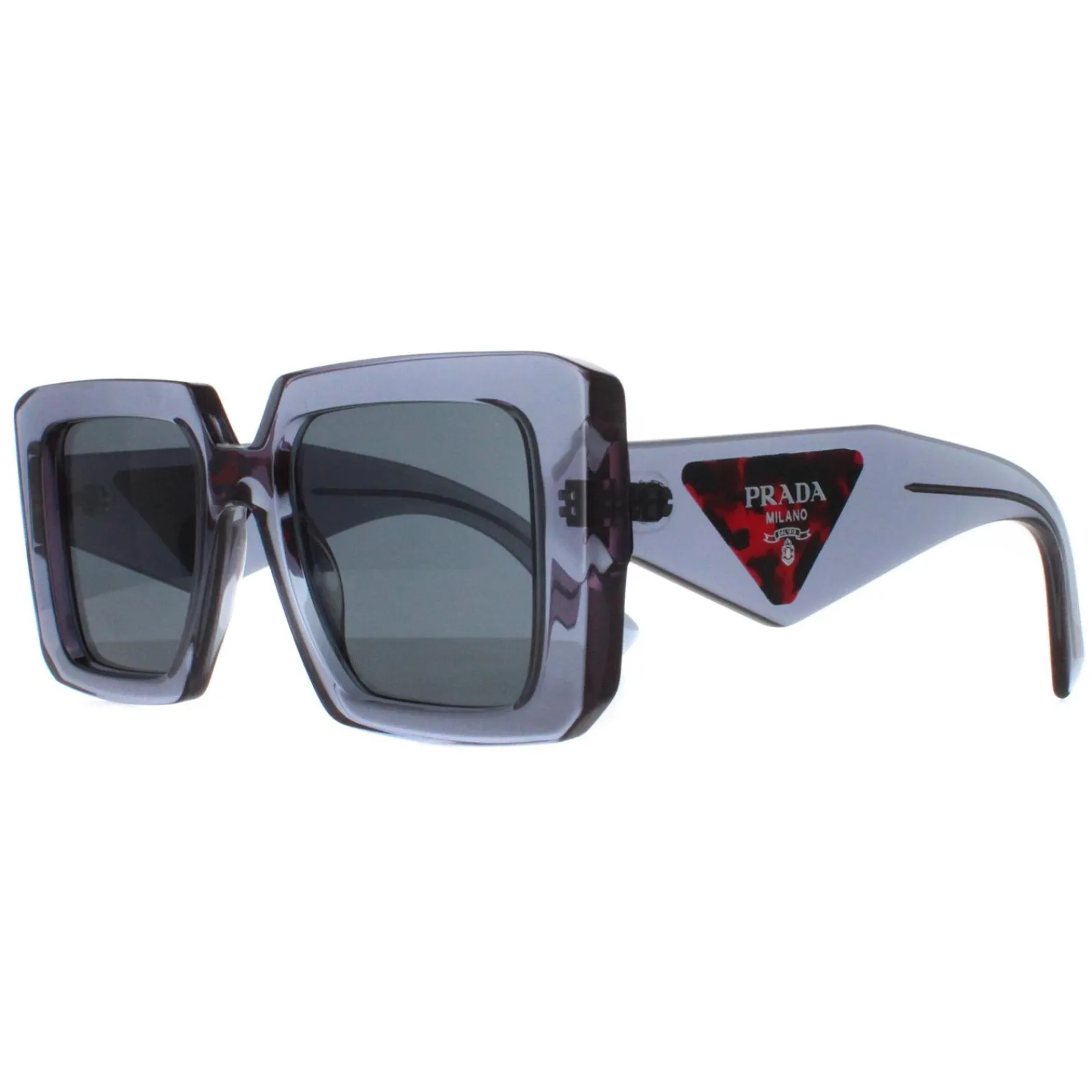 Prada Square|Prada^Sunglasses PR23YS 19O70B Transparent Graphite Dark Grey