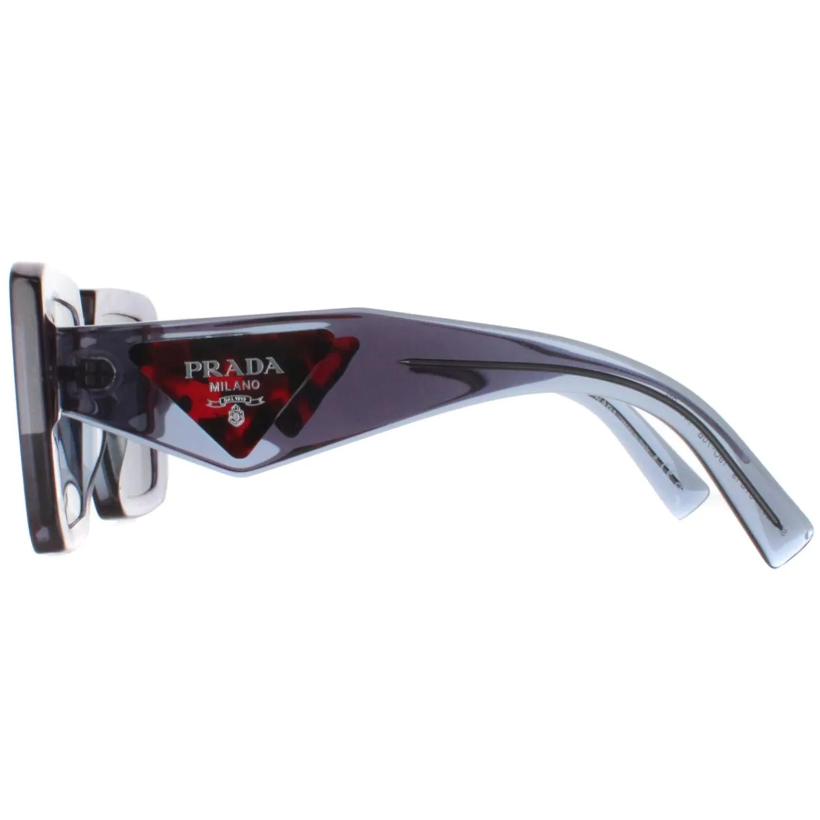 Prada Square|Prada^Sunglasses PR23YS 19O70B Transparent Graphite Dark Grey