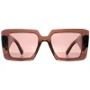 Prada Square|Prada^Sunglasses PR23YS 17O60B Brown Transparent Light Brown
