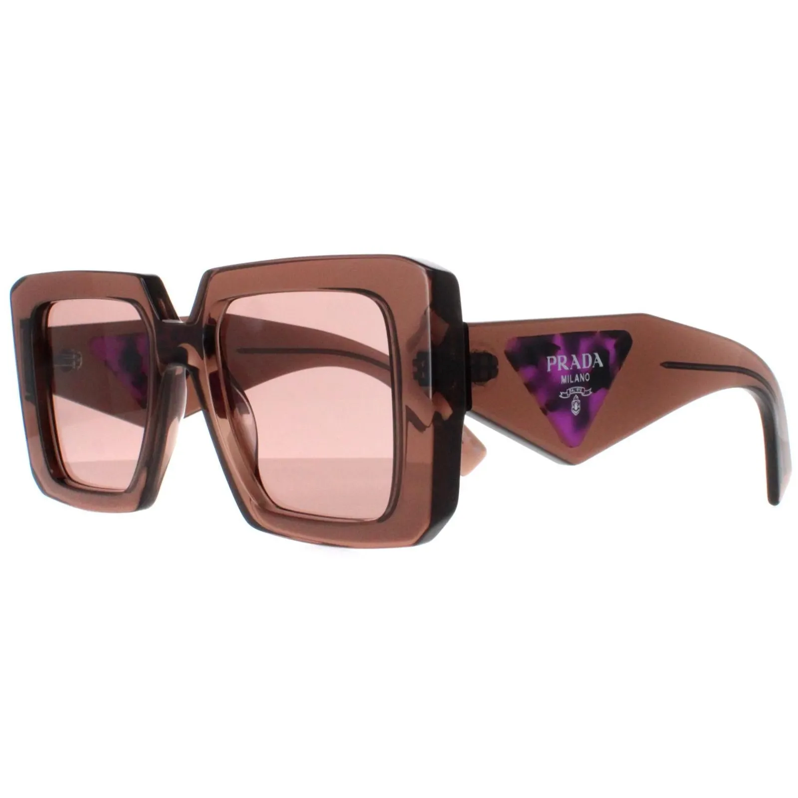 Prada Square|Prada^Sunglasses PR23YS 17O60B Brown Transparent Light Brown