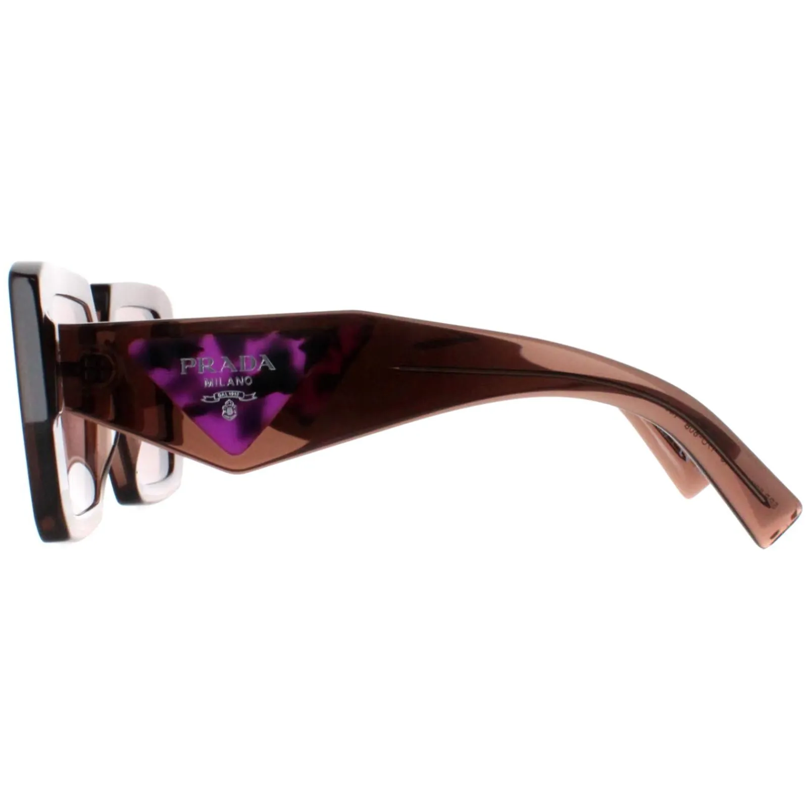 Prada Square|Prada^Sunglasses PR23YS 17O60B Brown Transparent Light Brown