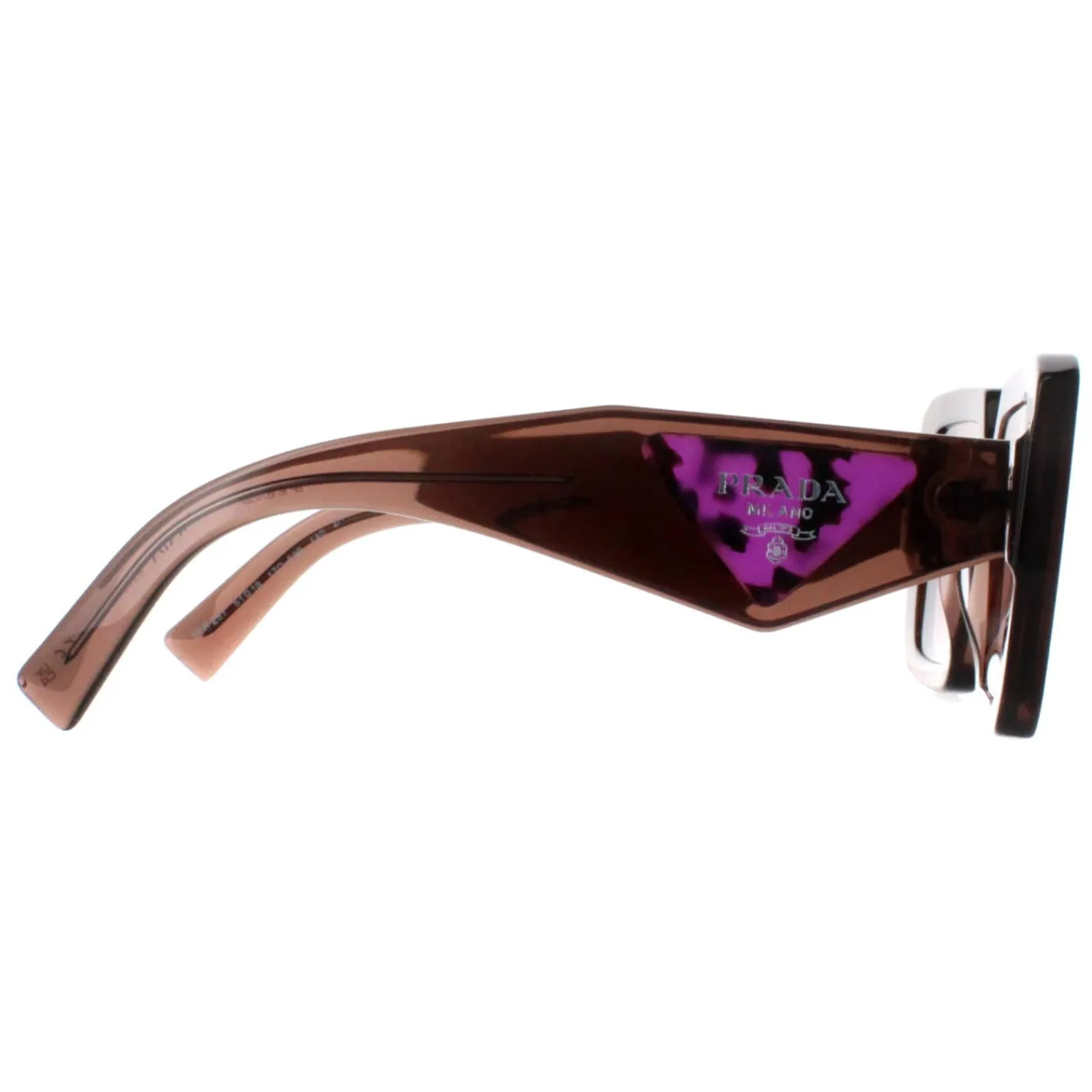 Prada Square|Prada^Sunglasses PR23YS 17O60B Brown Transparent Light Brown