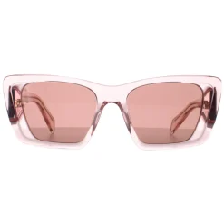 Prada Rectangle^Sunglasses PR08YS 19Q10D Transparent Peach Light Brown
