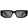 Prada Rectangle|Prada^Sunglasses PR09ZS 1AB5S0 Black Dark Grey