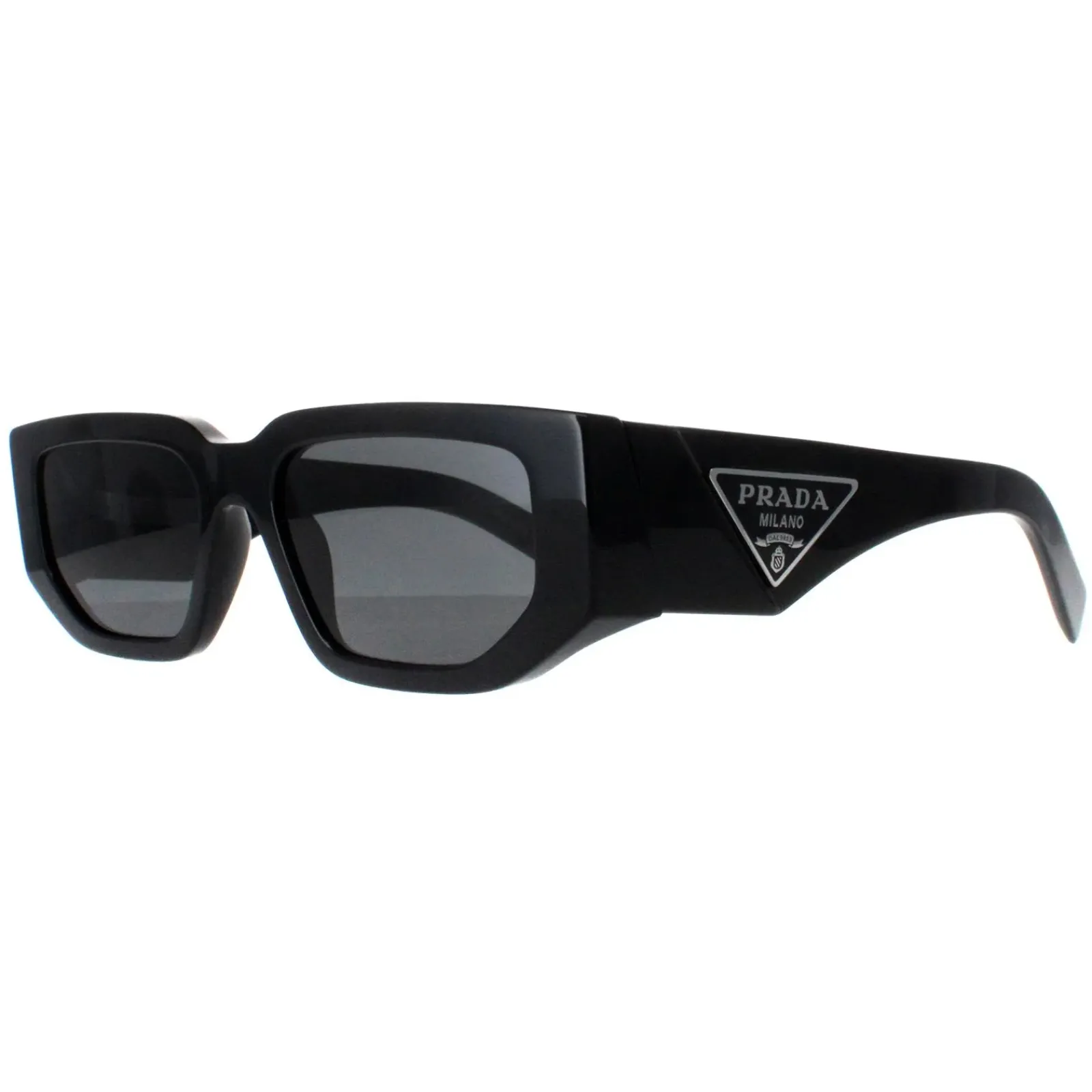 Prada Rectangle|Prada^Sunglasses PR09ZS 1AB5S0 Black Dark Grey