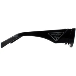 Prada Rectangle|Prada^Sunglasses PR09ZS 1AB5S0 Black Dark Grey