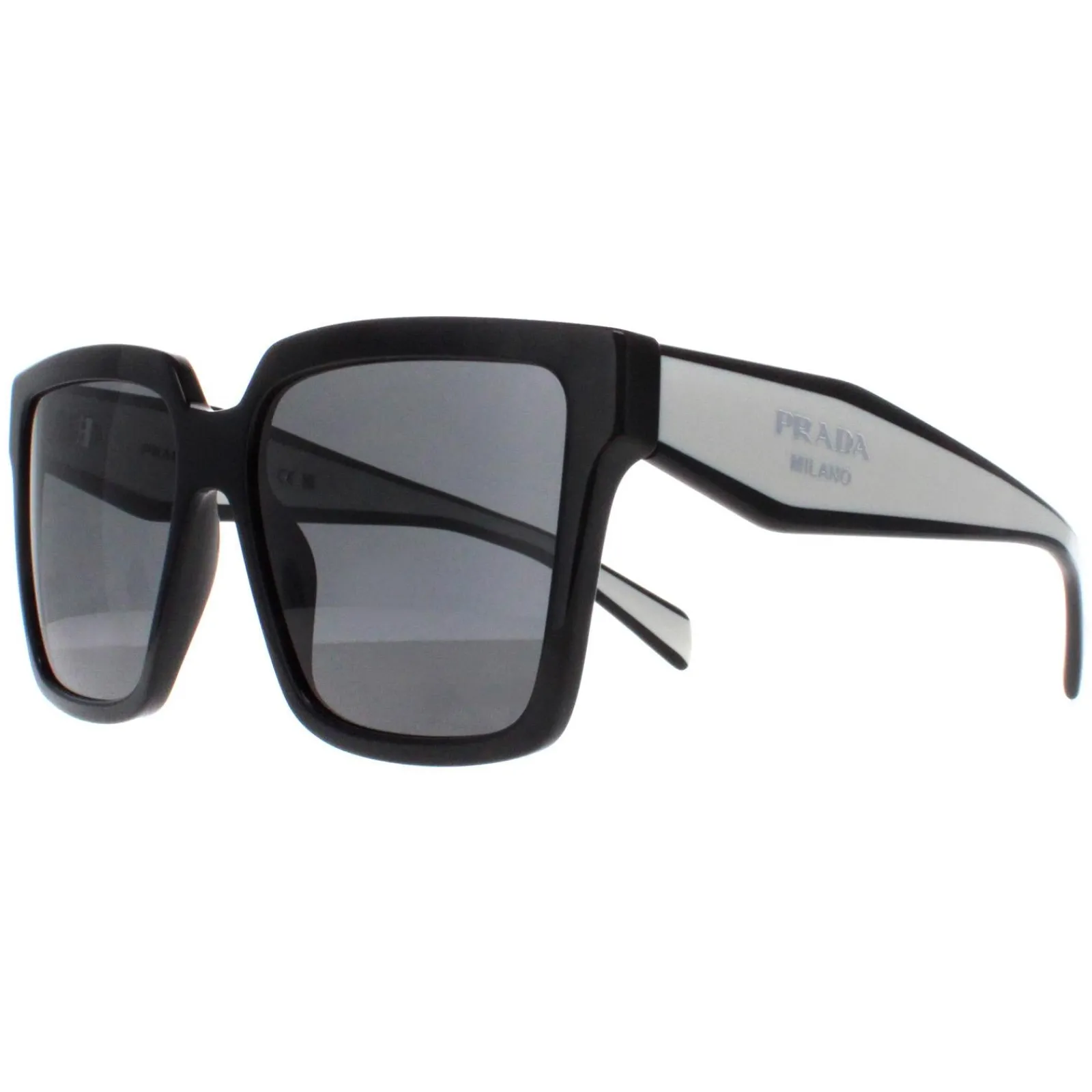 Prada Prada|Square^Sunglasses PR24ZS 1AB5S0 Black Dark Grey