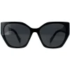 Prada Prada|Square^Sunglasses PR19ZS 1AB5S0 Black Dark Grey