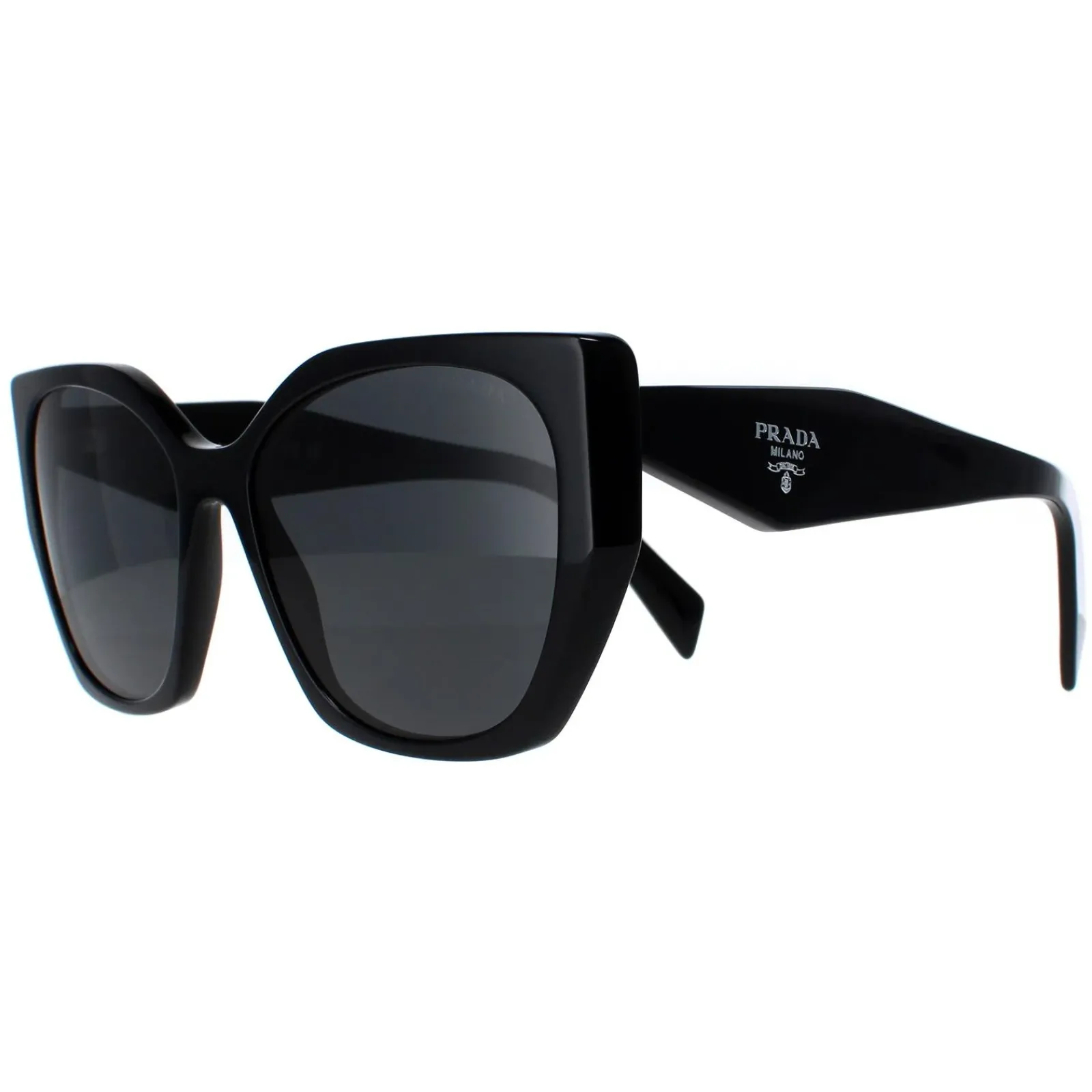 Prada Prada|Square^Sunglasses PR19ZS 1AB5S0 Black Dark Grey