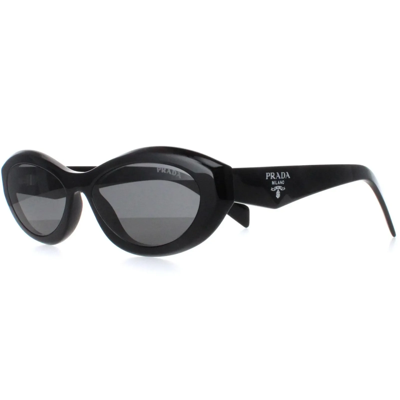 Prada Oval|Prada^Sunglasses PR26ZS 16K08Z Black Dark Grey