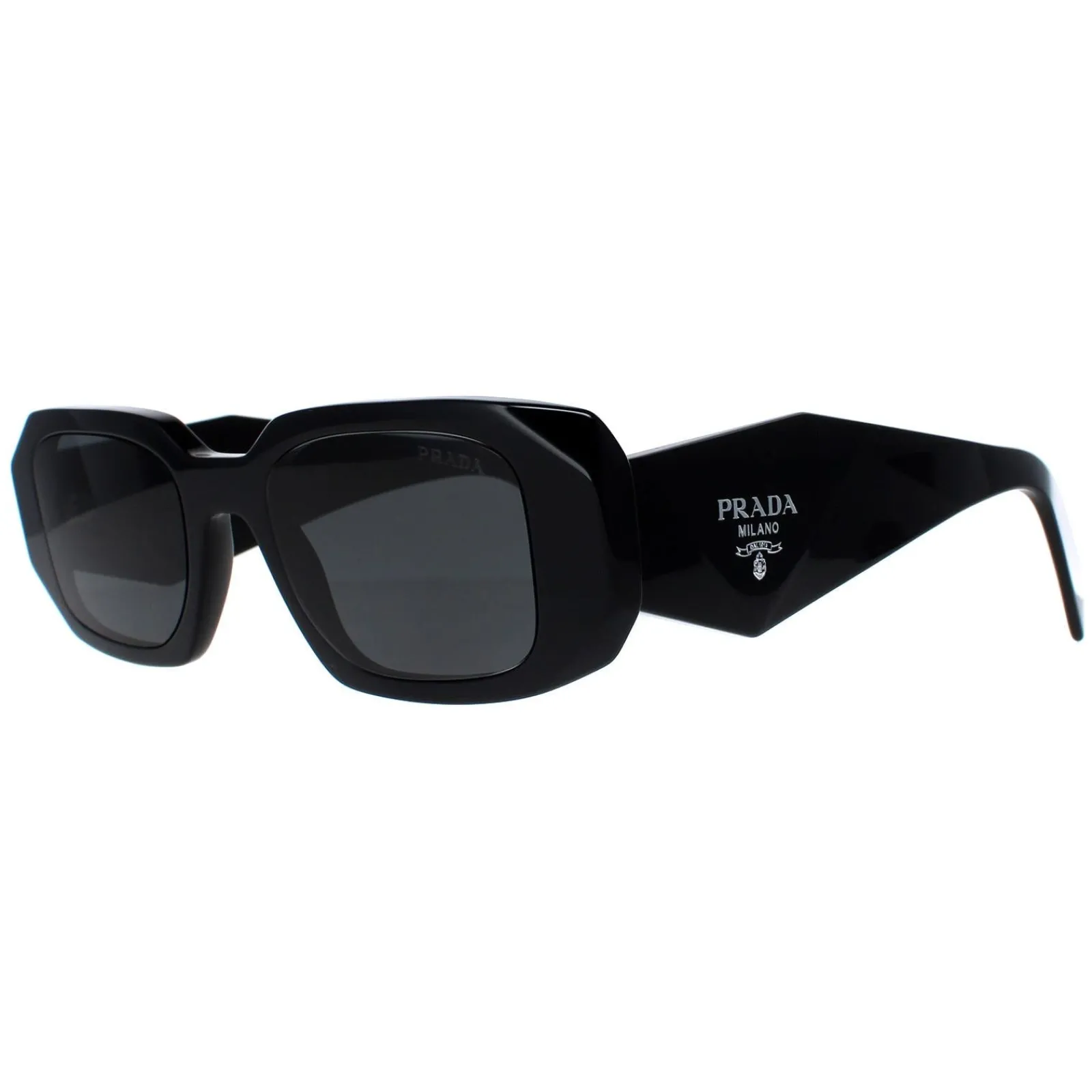 Prada Prada|Rectangle^Symbole Sunglasses - Women Luxury Rectangle PR17WS 1AB5S0 - Blac