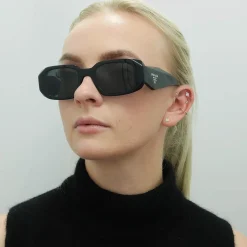 Prada Prada|Rectangle^Symbole Sunglasses - Women Luxury Rectangle PR17WS 1AB5S0 - Blac