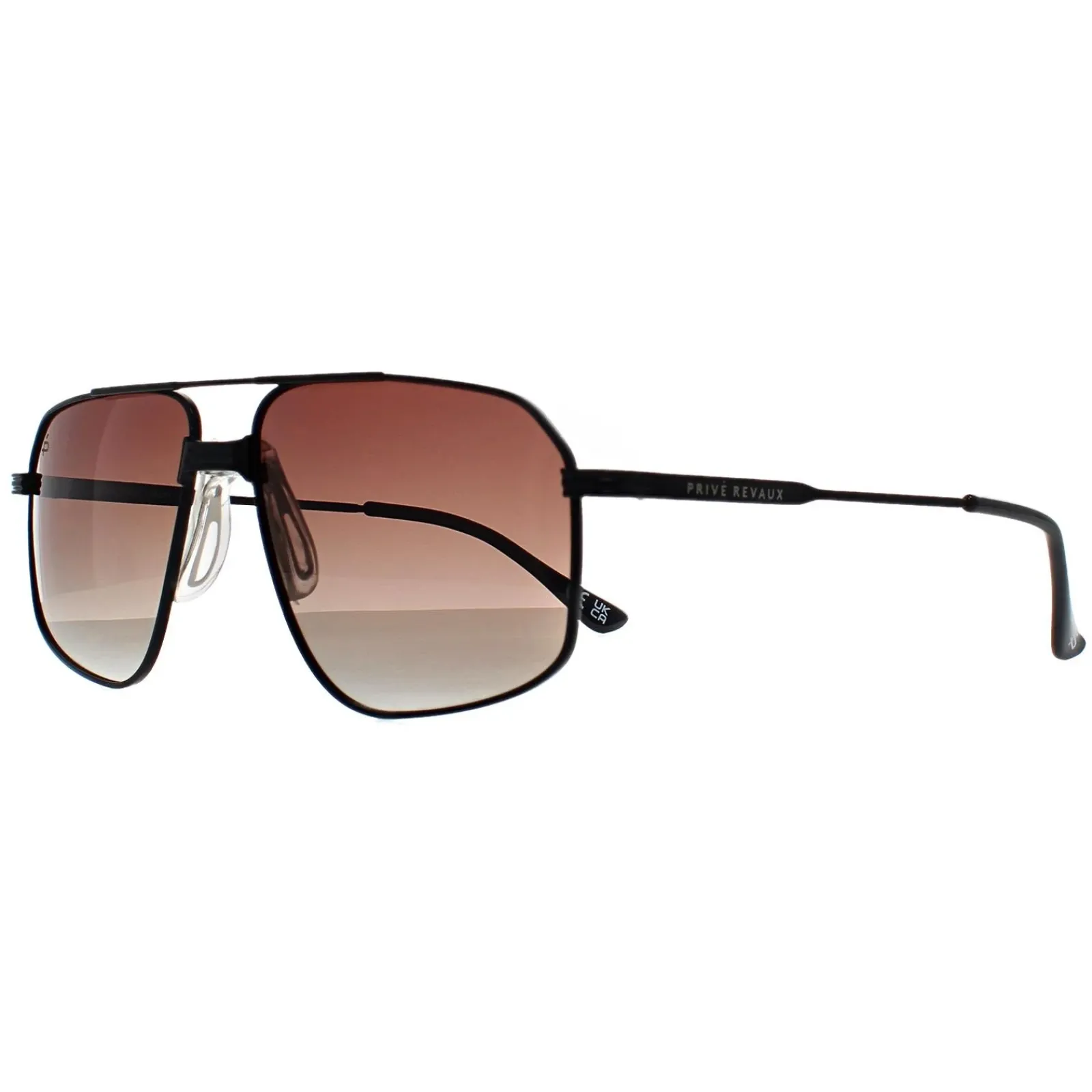 Prive Revaux Aviator^Sunglasses Rico 003 81 Caviar Black Brown Gradient