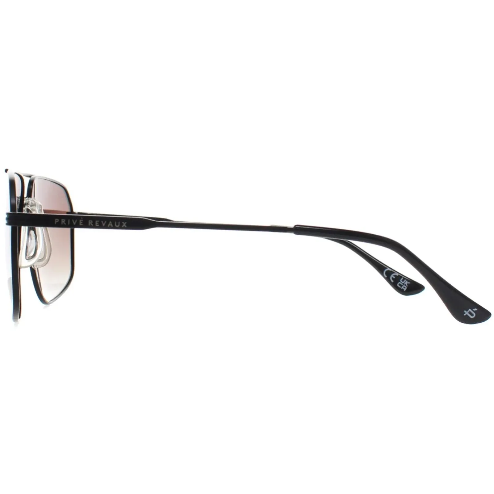 Prive Revaux Aviator^Sunglasses Rico 003 81 Caviar Black Brown Gradient