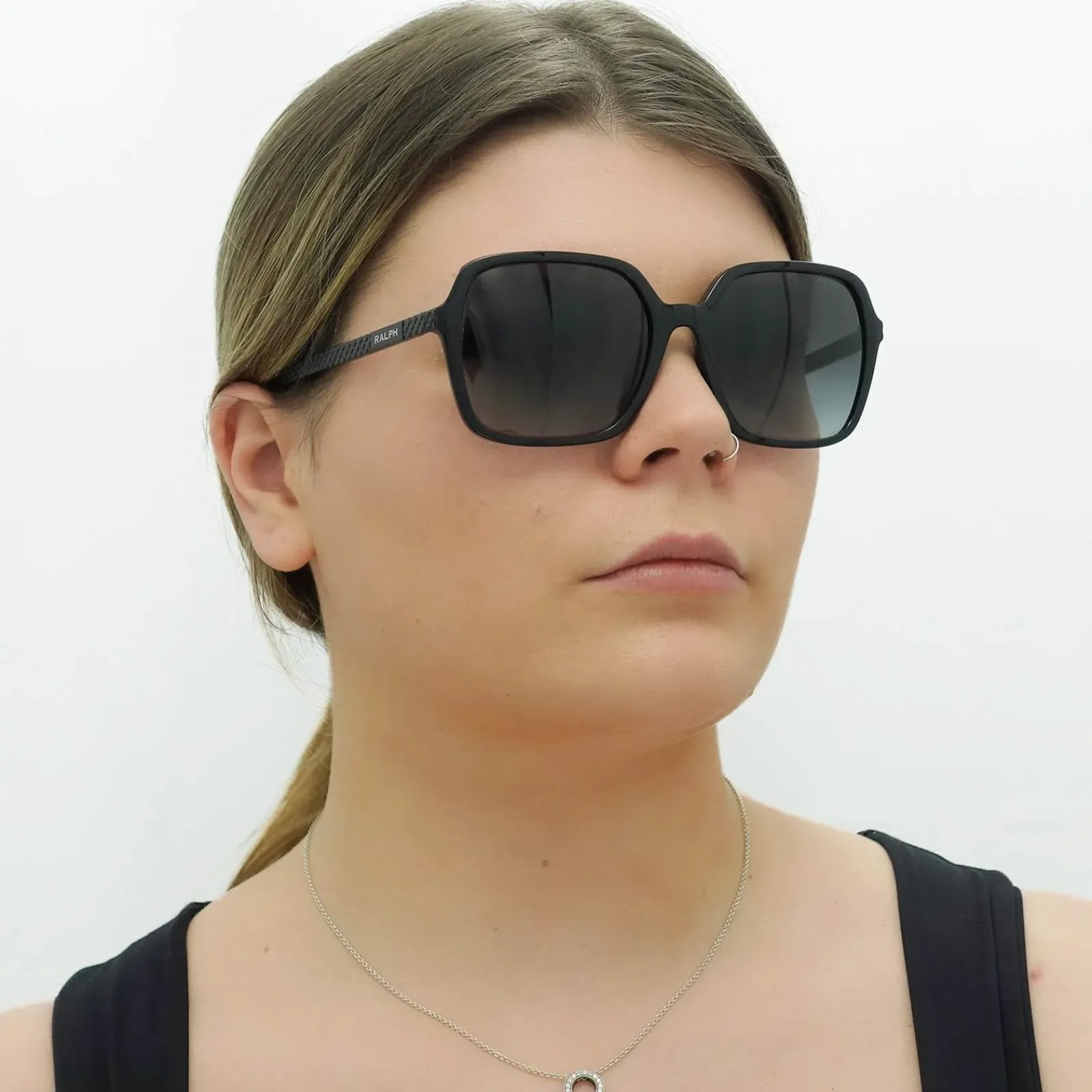Ralph by Ralph Lauren Square^Sunglasses RA5291U 50018G Shiny Black Grey Gradi