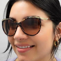 Ralph by Ralph Lauren Cat-Eye^Sunglasses 5150 109013 Dark Brown Brown Orange G