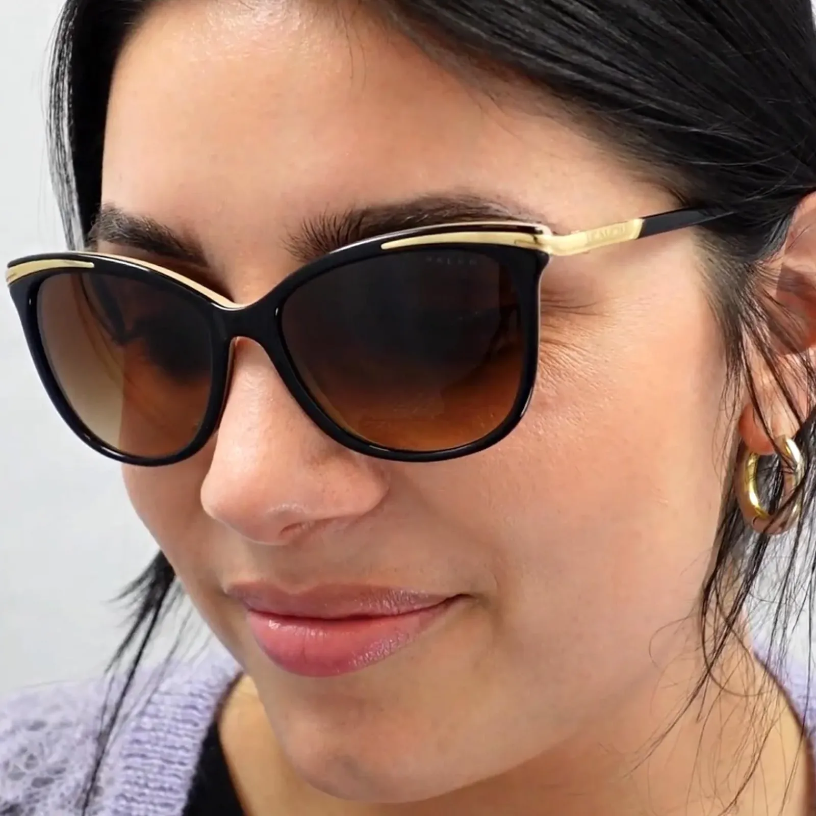 Ralph by Ralph Lauren Cat-Eye^Sunglasses 5203 109013 Black Brown Gradient