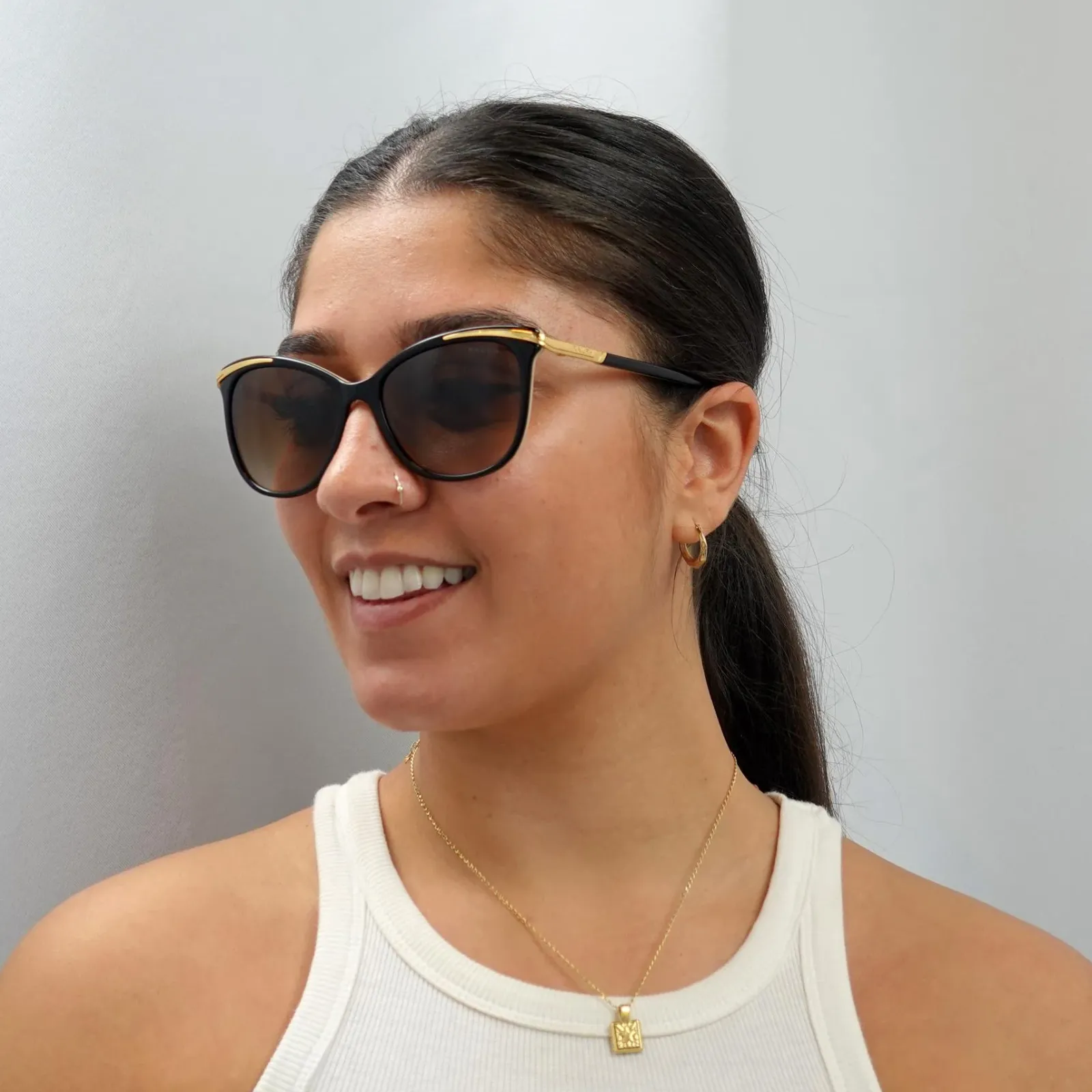 Ralph by Ralph Lauren Cat-Eye^Sunglasses 5203 109013 Black Brown Gradient
