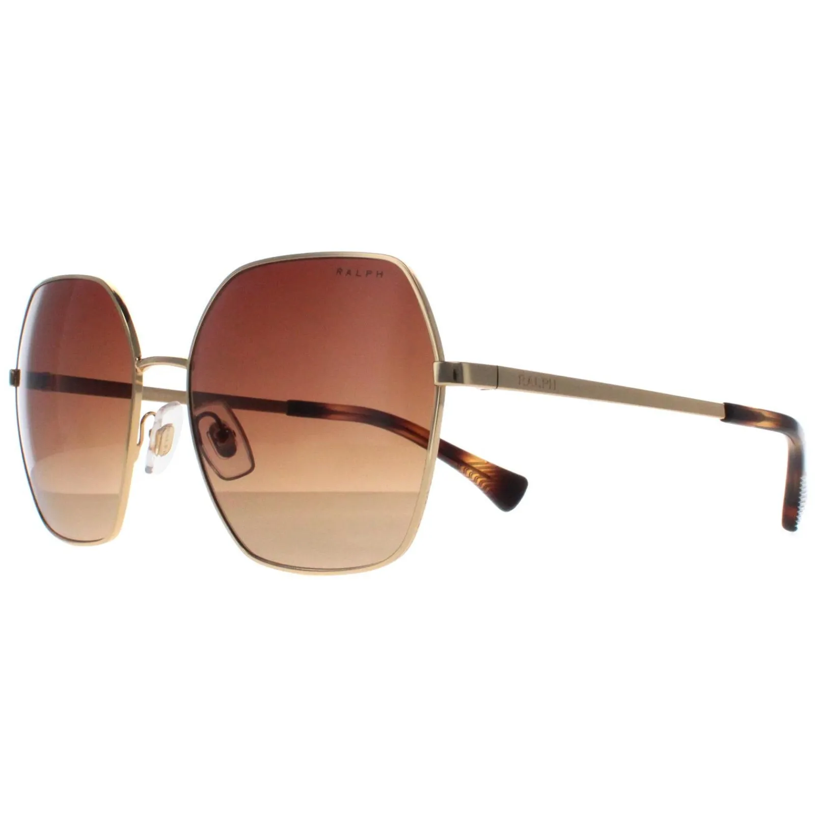 Ralph by Ralph Lauren Square^Sunglasses RA4138 900413 Shiny Gold Brown Gradie