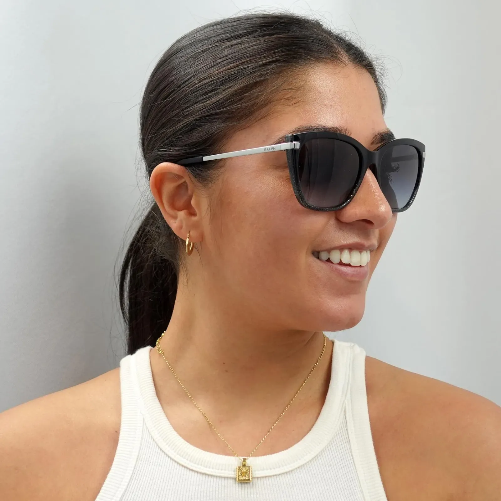 Ralph by Ralph Lauren Butterfly^Sunglasses RA5267 58418G Shiny Gradient Black Gl