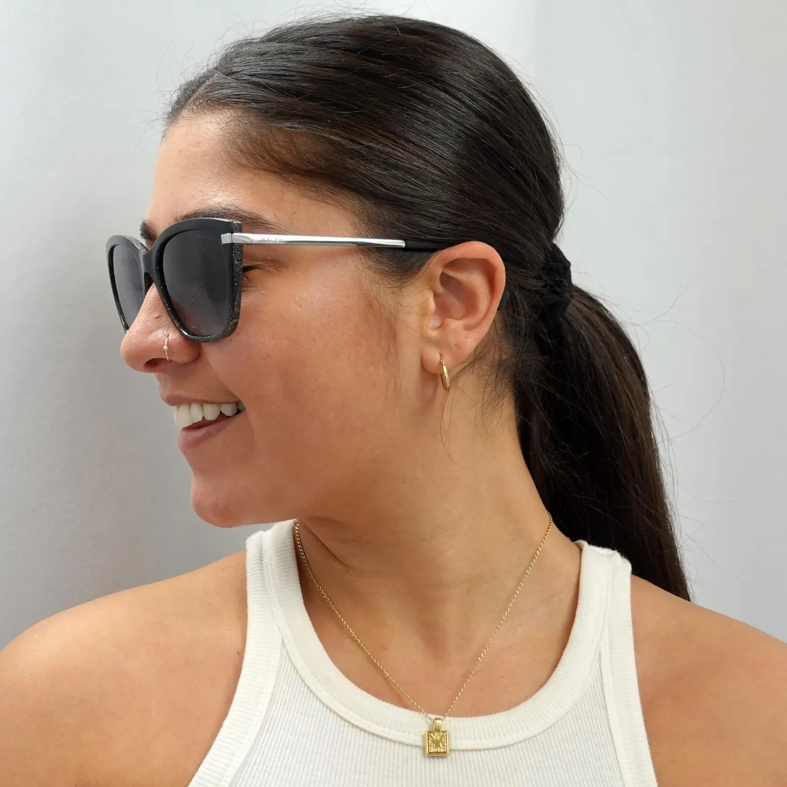 Ralph by Ralph Lauren Butterfly^Sunglasses RA5267 58418G Shiny Gradient Black Gl