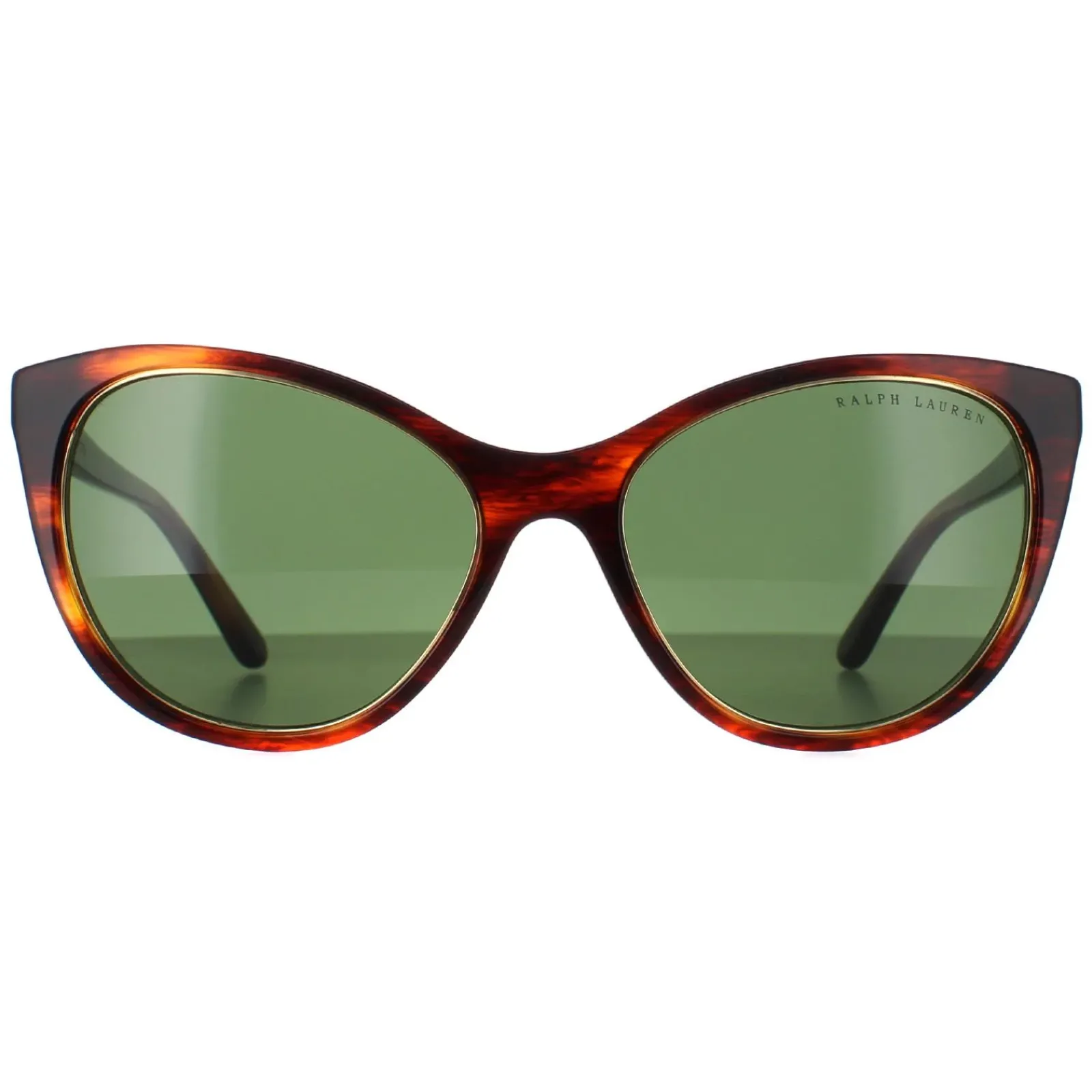 Ralph Lauren Cat-Eye^Sunglasses RL8186 500771 Shiny Striped Havana Bottle Gree