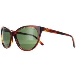 Ralph Lauren Cat-Eye^Sunglasses RL8186 500771 Shiny Striped Havana Bottle Gree