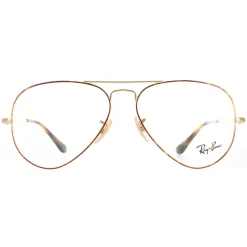 Ray-Ban Aviator|Ray-Ban^Glasses Frames 6489 Aviator 2945 Gold Top on Havana 58mm Mens