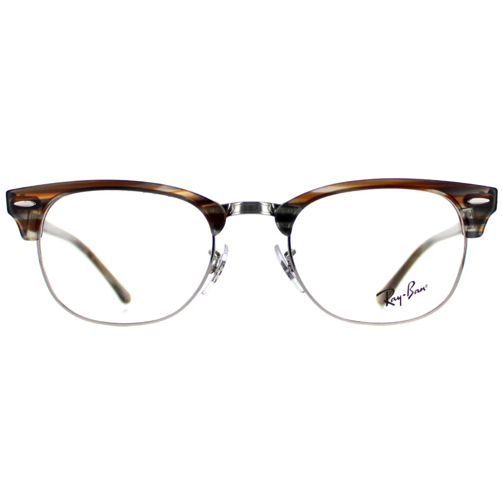 Ray-Ban Square|Ray-Ban^Glasses Frames RX5154 Clubmaster 5749 Polished Brown Men Women