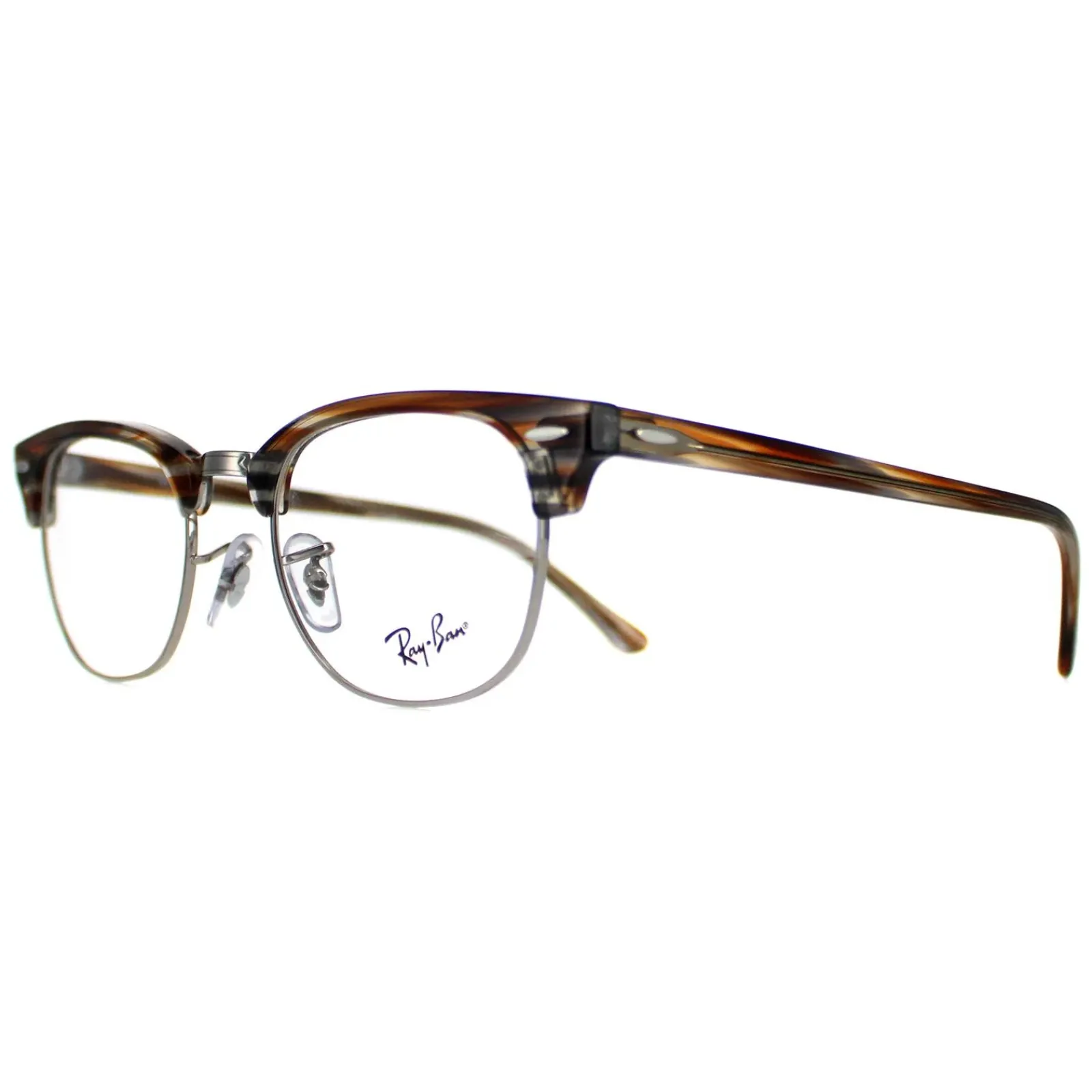 Ray-Ban Square|Ray-Ban^Glasses Frames RX5154 Clubmaster 5749 Polished Brown Men Women