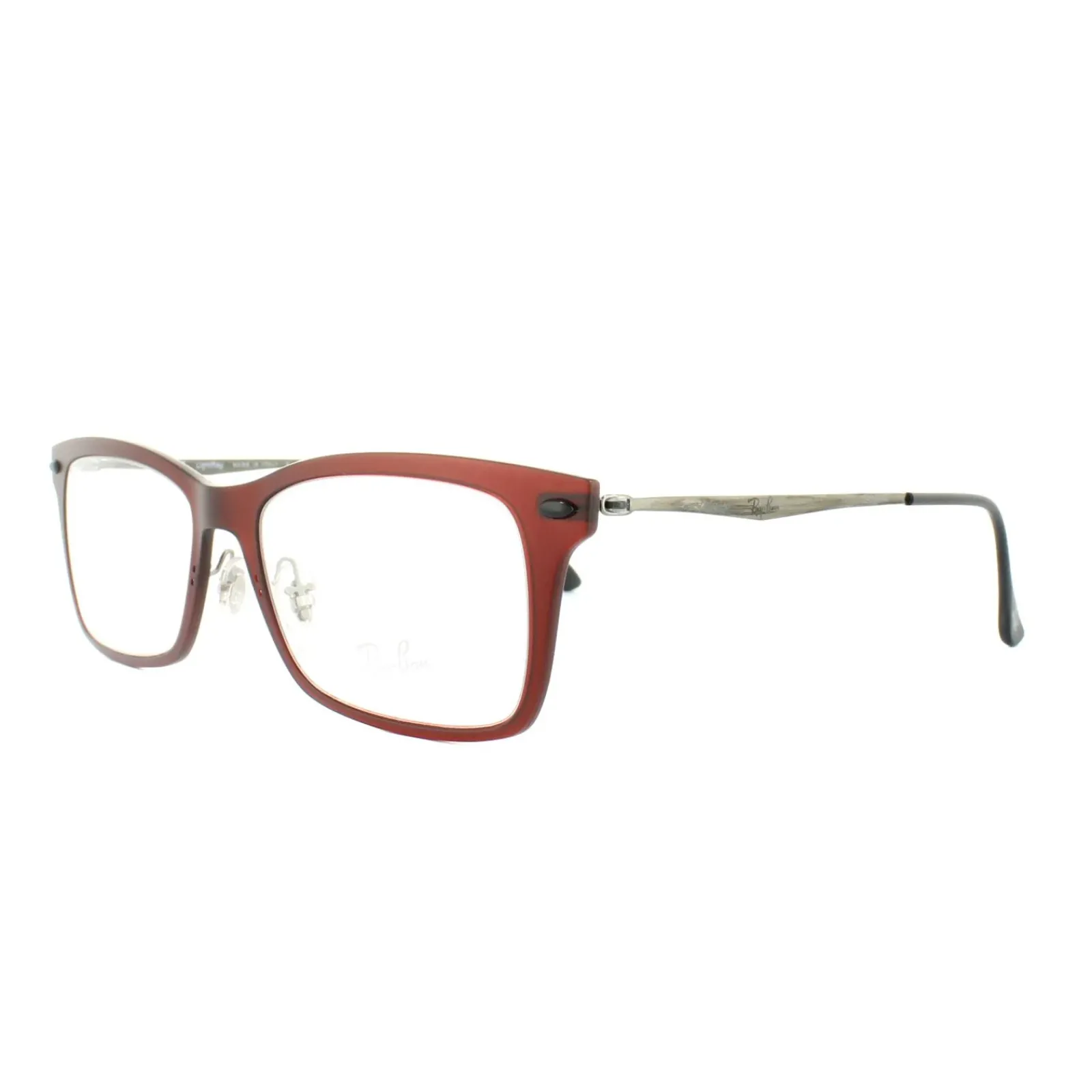 Ray-Ban Ray-Ban|Ray-Ban^Glasses Frames RX 7039 5456 Dark Matt Red Mens Womens 53mm